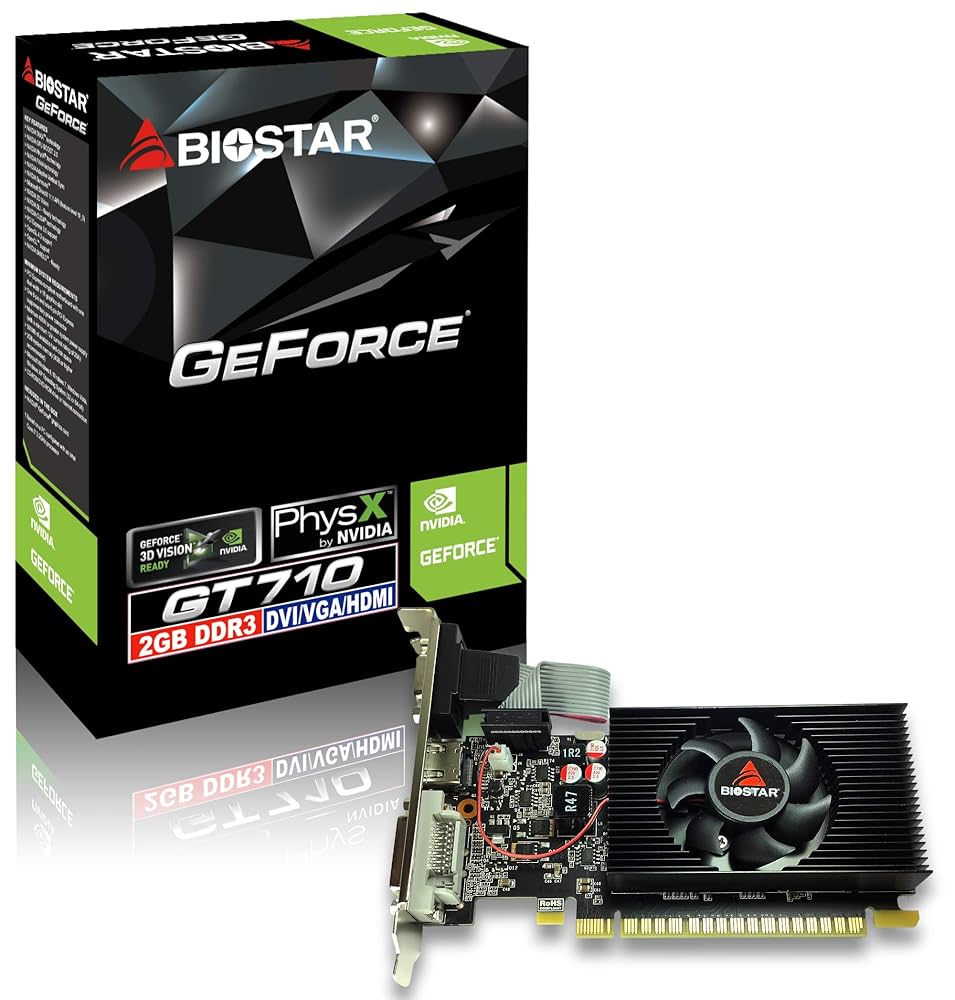 Amazon | BIOSTAR GeForce GT 710 2GB DDR3 64-bit DVI HDMI VGA
